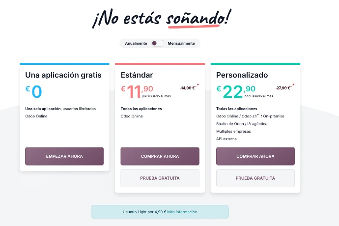 Light User Odoo v20