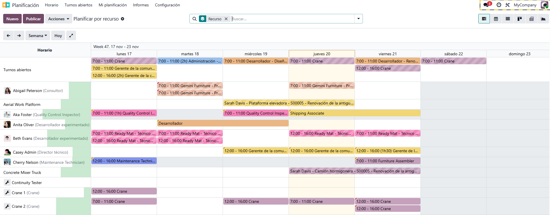 Módulo proyectos Odoo